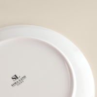 Тарелки SL Home &laquo;Уроки испанского: &iexcl;Hasta ma&ntilde;ana - Buenos dias&raquo;, d=22 см, набор 2 шт., фарфор, белые, фиолетовые