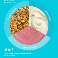 Кухонный погружной блендер измельчитель 3 в 1 со стаканом