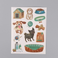 Фотоальбом 25 листов (наклейки+кольца) "Жизнерадостный пёс" 19х27х3 см