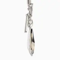 Кулон на цепочке "Стиль" капля, цвет серый в серебре