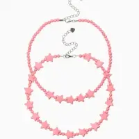 Бусы детские &laquo;Выбражулька. Звезды&raquo;, набор 2 шт. розовые