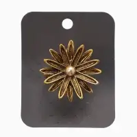 Кольцо для платка "Цветок Астра", цвет белый в чернёном золоте