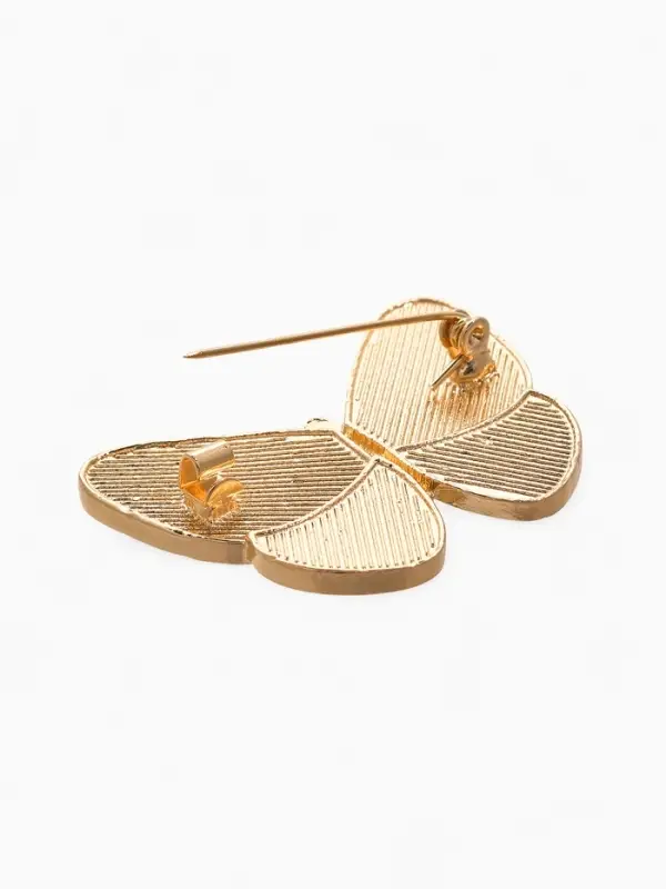 Брошь "Бабочка" под перламутр, цвет бело-серый в золоте