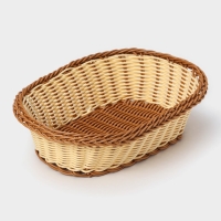 Корзинка для подачи овальная Доляна &laquo;Молочный шоколад&raquo;, 27&times;19 см, цвет молочный