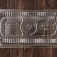 Контейнер одноразовый с неразъёмной крышкой ПР-К-025 &laquo;А&raquo;, 400 мл, пластик, 21.7&times;11.5&times;8.3 см, внутр. 19.3&times;8.7&times;7.9 см, прозрачный