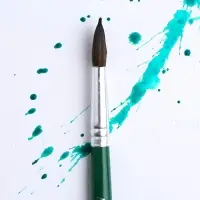 Кисть для рисования из волоса пони круглая №10 (диаметр обоймы 6 мм; длина ворса 24 мм)