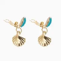 Клипсы детские &laquo;Выбражулька&raquo; жемчужина в ракушке, цвет голубой