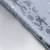 Плёнка упаковочная фольгированная &laquo;Сладости&raquo;, 70&times;50 см, белый