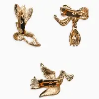 Броши "Голубь, подснежники" (набор 3шт), цветной в золоте