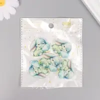 Декор для творчества акрил "Малыш зайка в пижамке засыпает" 2,9х3,4х0,3 см