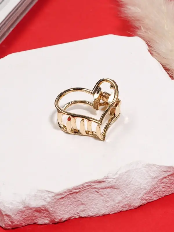 Крабик для волос &laquo;Маргарита&raquo;, сердце, 2.5 см, золото