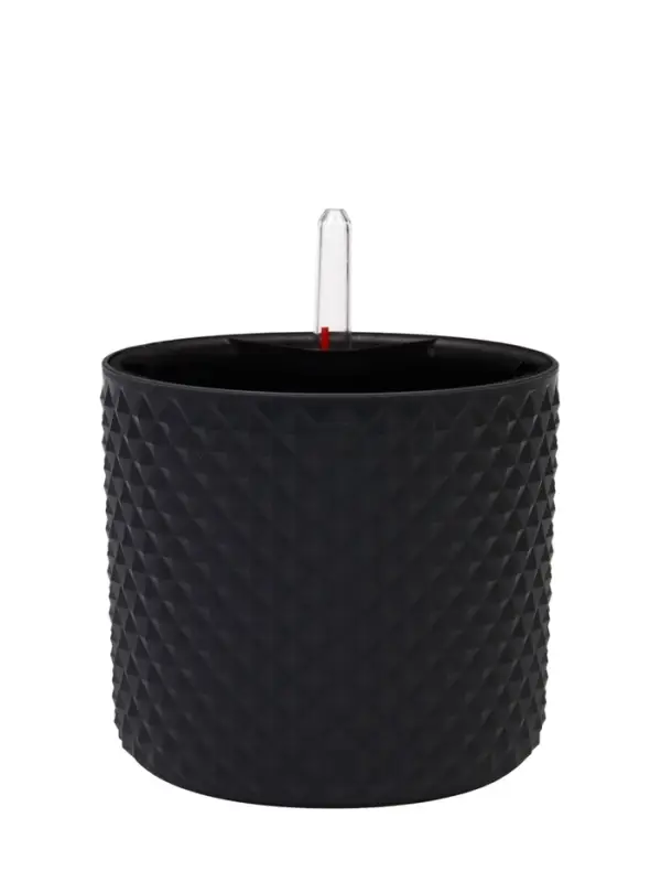 Кашпо для цветов &laquo;Фасет&raquo;, 2 л, d=15 см, h=14 см, пластиковое, с автополивом, со вставкой, серое