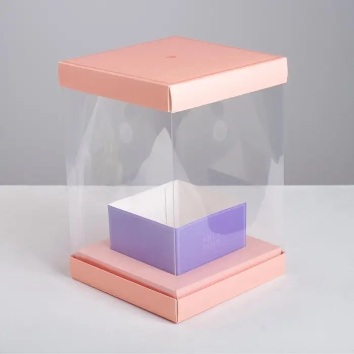 Коробка подарочная для цветов с вазой и PVC окнами складная, упаковка, &laquo;С Любовью&raquo;, 16 х 23 х 16 см