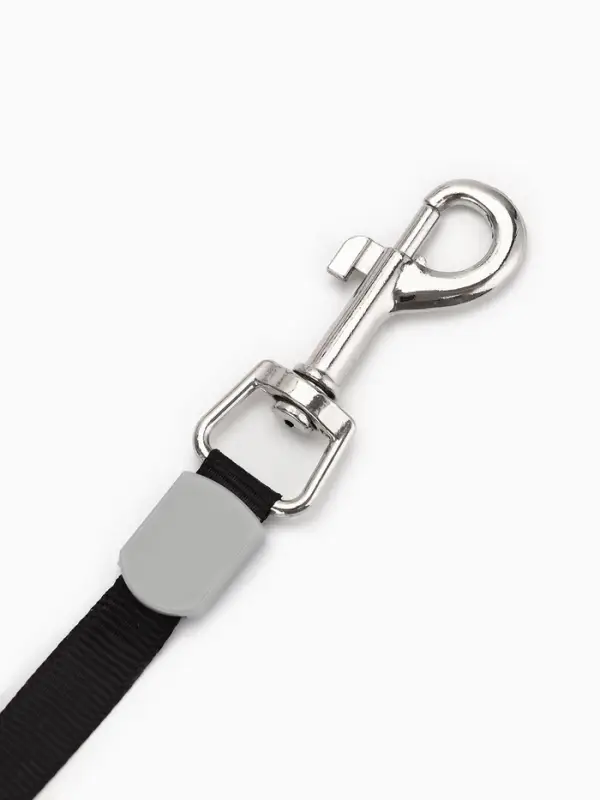 Рулетка - поводок для собак, лента 3 м, розовая/серая