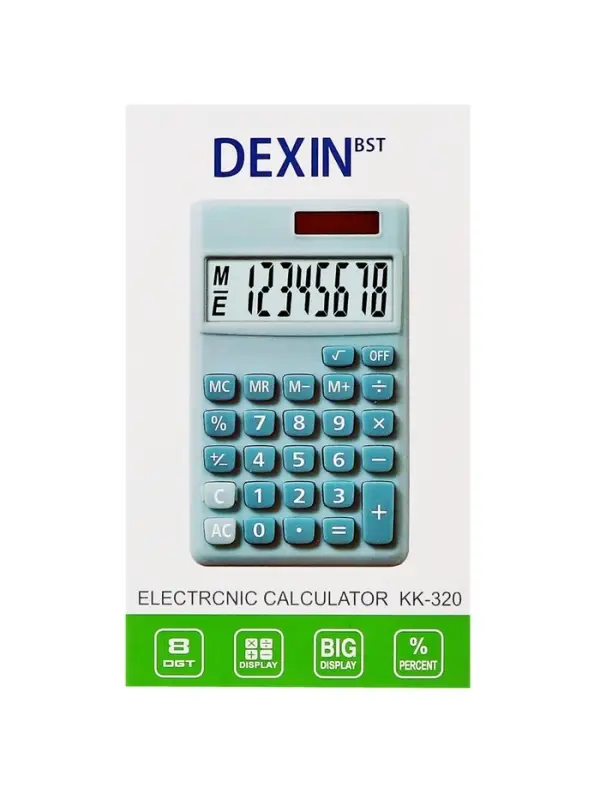 Калькулятор карманный, 08-разрядный, корпус зеленый