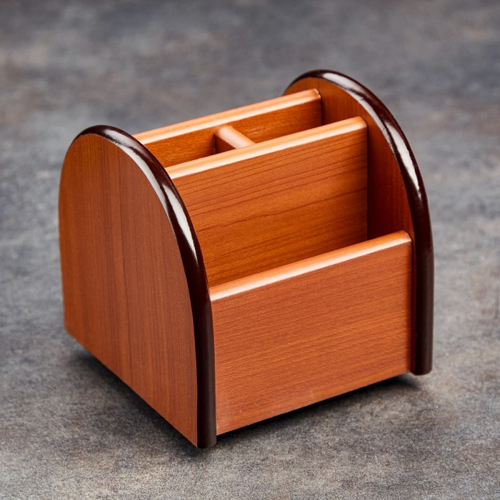 Органайзер 4 секции, на вращающейся подставке, под бук, 12х12х12 см