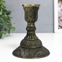 Подсвечник металл на 1 свечу "Раджа" бронза 10х8х8 см