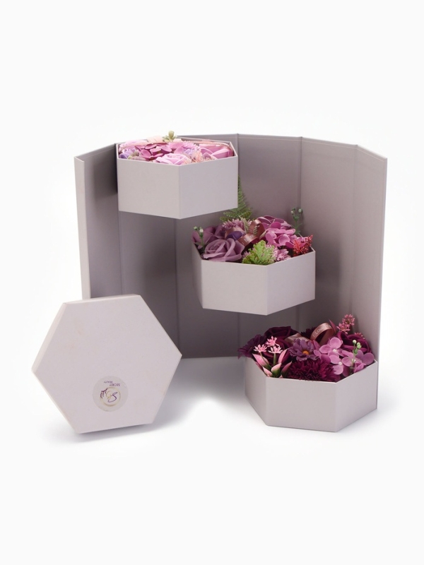 Трехуровневания мыльная композиция фиолетовая