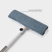 Окномойка бабочка Raccoon, стальная телескопическая ручка, микрофибра, поворот на 180&deg;, 27&times;7&times;114(137) см