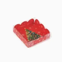Коробка для кондитерских изделий с пластиковой крышкой &laquo;С Новым годом!&raquo;, ёлка, 10.5 х 10.5 х 3 см