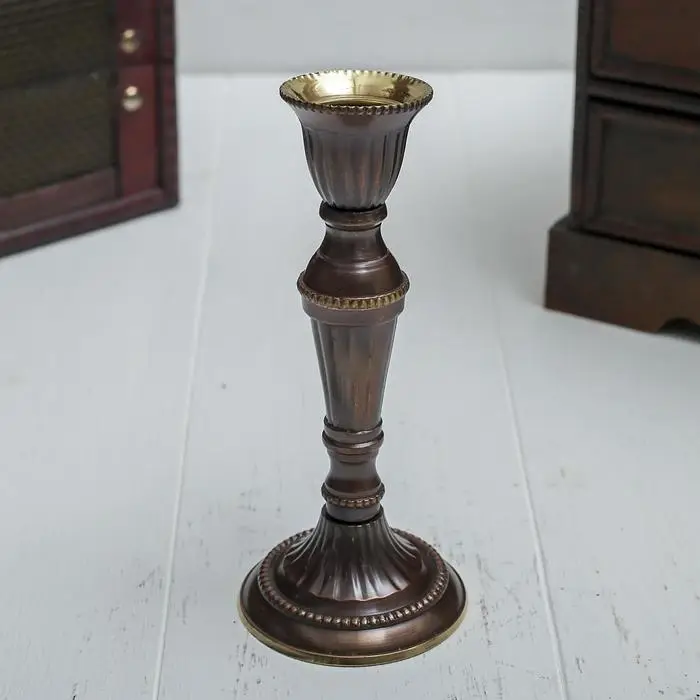 Подсвечник латунь на 1 свечу "Кали" 14х6,5х6,5 см