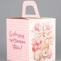 Коробка подарочная пасхальная с окном &laquo;Пасхальный букет&raquo; 15&times;15&times;18 см