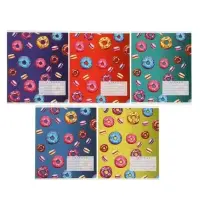 Тетрадь 18 листов в клетку Calligrata &laquo;Пончики&raquo;, обложка мелованный картон, блок офсет, белизна 95%, МИКС