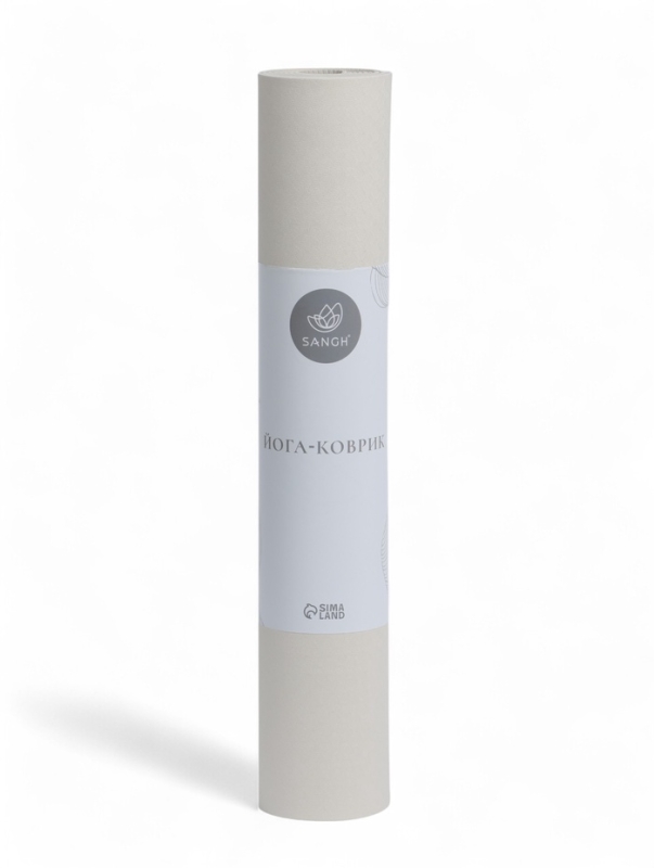 Коврик для йоги и фитнеса Sangh, 183х61х0,4 см цвет молочный/светло-коричневый