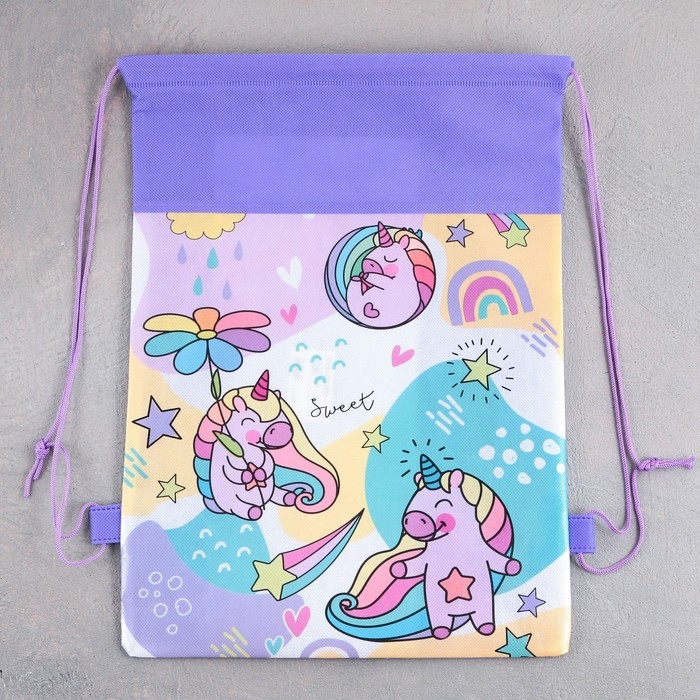 Мешок для обуви &laquo;Единорог&raquo;  полиэстер, размер 30 х 40 см