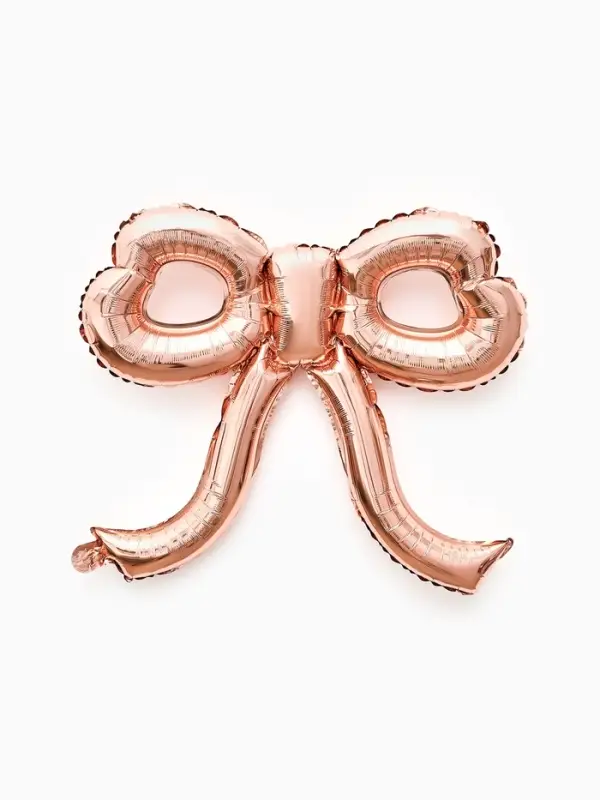Воздушный шар фольгированный 22" "Бант" цвет розовое-золото