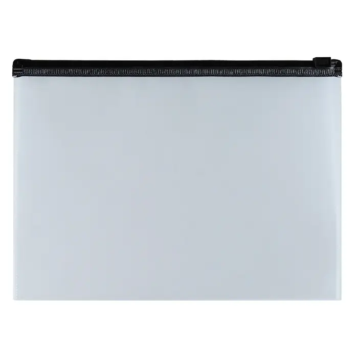 Папка-конверт на ZIP-молнии А5+, 140 мкм, ErichKrause "Fizzy Clear", прозрачная, с цветной молнией, микс