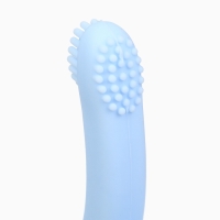 Прорезыватель силиконовый для зубов Крошка Я &laquo;Лебедь&raquo;, щеточка, на присоске, голубой