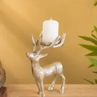 Подсвечник "Лесной олень" 13х7,5х18 см, алюминий