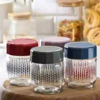 Банка стеклянная для сыпучих продуктов &laquo;Круги&raquo;, 400 мл, цвет МИКС