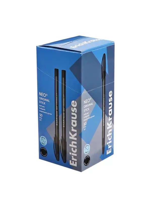 Ручка шариковая ErichKrause Neo Original, игольчатый узел 0.7 мм, чернила чёрные, супермягкое письмо, длина линии письма 1000 метров