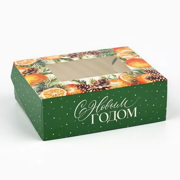Коробка складная &laquo;Новогодняя ботаника&raquo;, 10 х 8 х 3.5 см