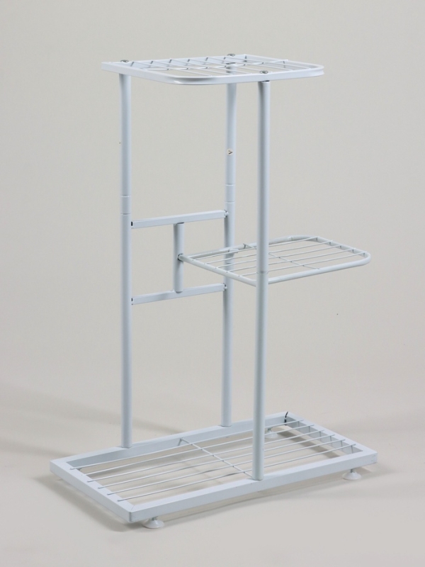 Подставка для цветов Greengo, 3 полки, 43 &times; 22 &times; 57 см, напольная, металл, белая