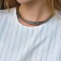 Чокер &laquo;Многослойный&raquo; крупный металлический, цвет серебро