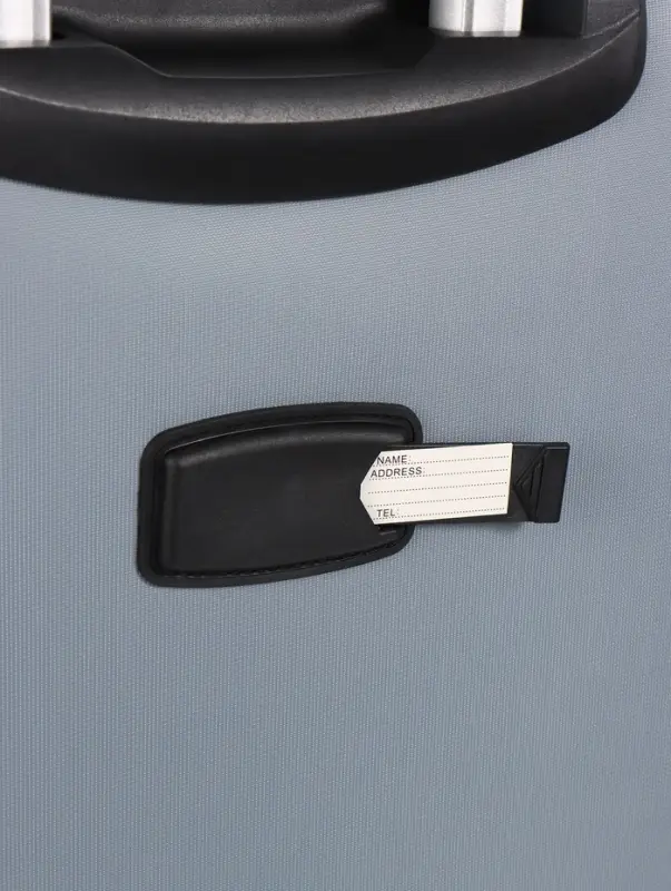 Чемодан 20",Текст,36*25*58,отд на молнии,1 нар/карм, увелич,код замок,4 колеса, т.серый