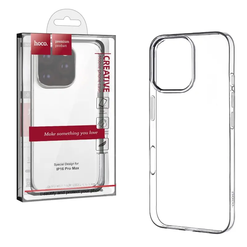Чехол iPh 16 Pro Max Hoco TPU прозрачный