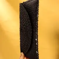 Сумка клатч плетёная из пальмового листа, 28&times;16&times;2 см, чёрная