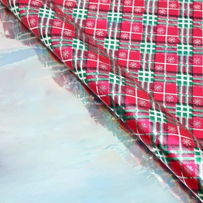 Плёнка упаковочная на Новый год полиграфичная &laquo;Клетка&raquo;, 100 х 70 см