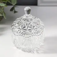 Шкатулка стекло "Вспышка" прозрачная 6,8х6,8х9 см