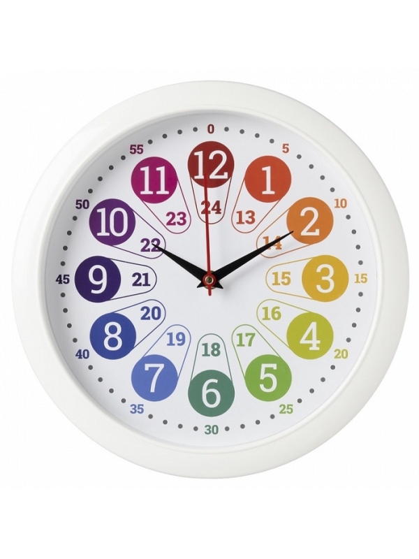 Часы настенные "Время учиться", детские, развивающие, d-29см, белые