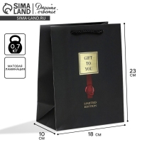 Пакет подарочный ламинированный вертикальный, упаковка, &laquo;Gift to you&raquo;, MS 18 х 23 х 10 см