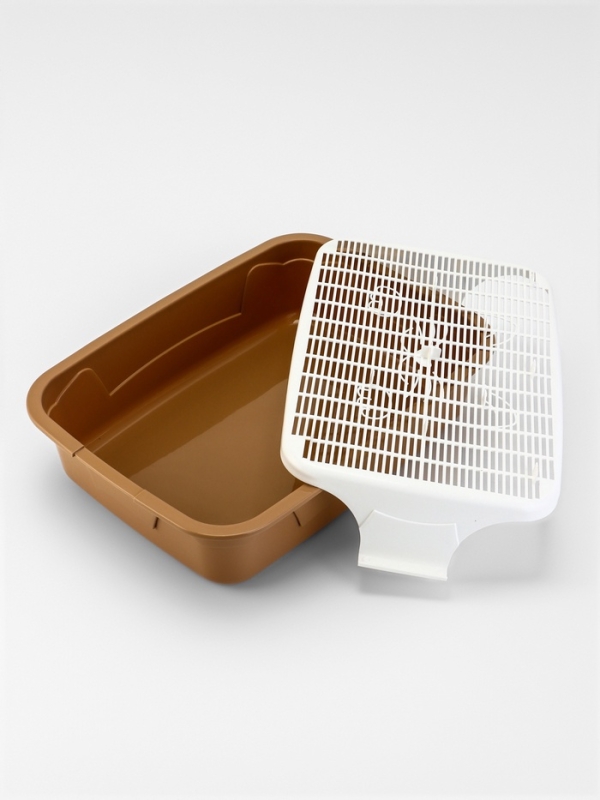 Туалет с сеткой, 44х33х11,5 см, бежевый/белый