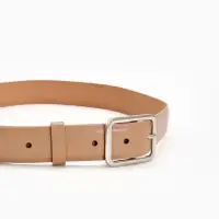 Ремень жен 05-01-02-01, Июнь2505, 3*0,3*110 см, без винта, пряж мат металл, 1 прокол, бежев   109031