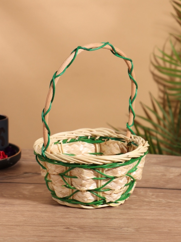 Корзина плетеная 17x17x22 см, ротанг