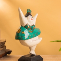 Фигурка на подставке "Балерина" дерево, цв. зелёный, 14х8х25 см