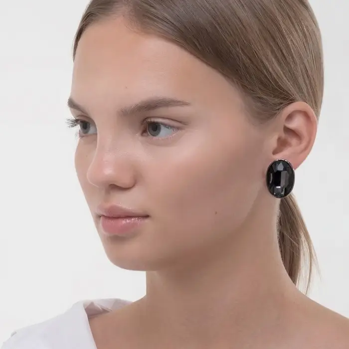 Клипсы &laquo;Вечеринка&raquo; овалы, цвет серый в сером металле